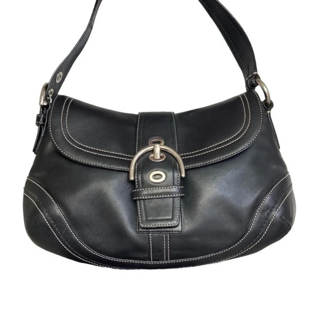 Coach f10910 black leather large soho bag y2k